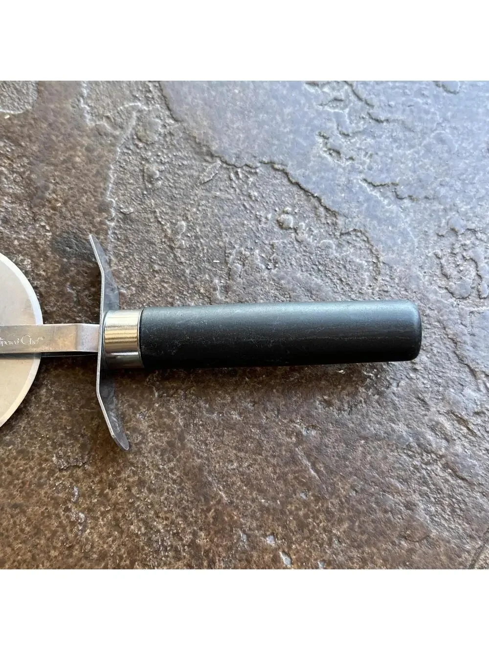 Pampered Chef Pizza Cutter Stainless Steel with Blade Cover - Retired